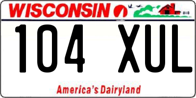 WI license plate 104XUL