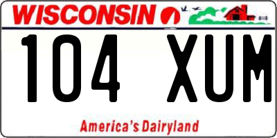 WI license plate 104XUM
