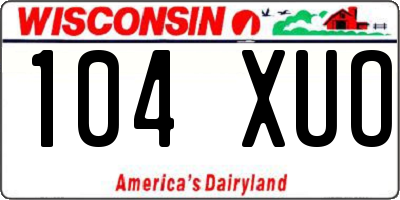 WI license plate 104XUO
