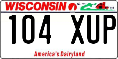 WI license plate 104XUP