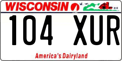 WI license plate 104XUR