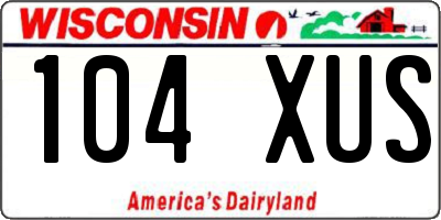 WI license plate 104XUS
