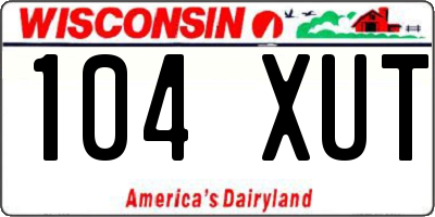 WI license plate 104XUT