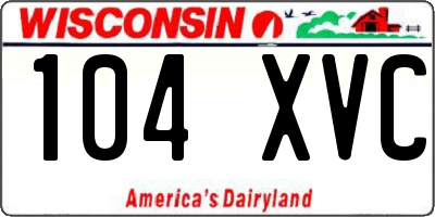 WI license plate 104XVC