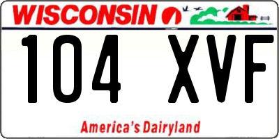 WI license plate 104XVF