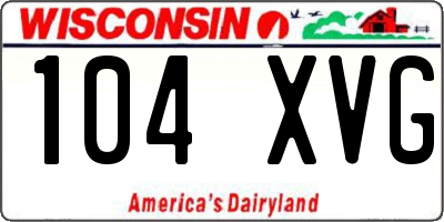 WI license plate 104XVG