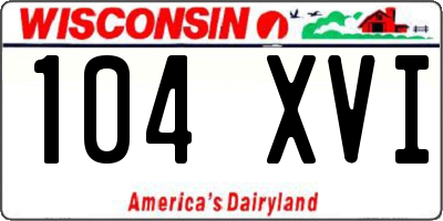 WI license plate 104XVI