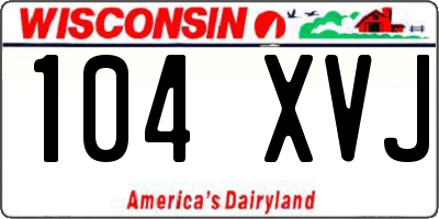 WI license plate 104XVJ
