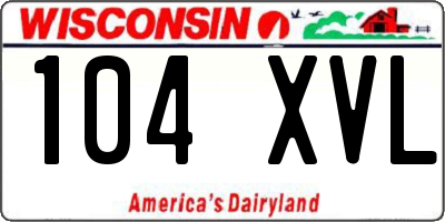 WI license plate 104XVL