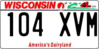 WI license plate 104XVM