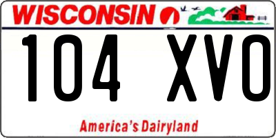 WI license plate 104XVO