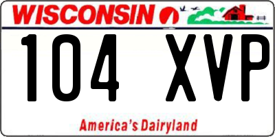 WI license plate 104XVP
