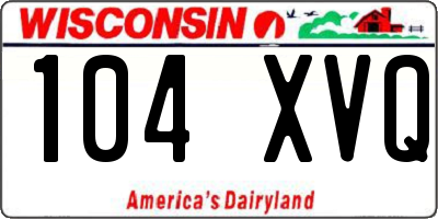WI license plate 104XVQ