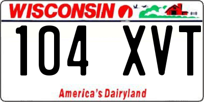 WI license plate 104XVT