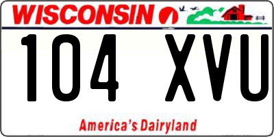 WI license plate 104XVU