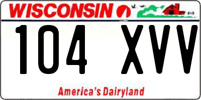 WI license plate 104XVV
