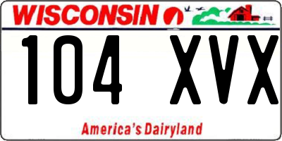 WI license plate 104XVX