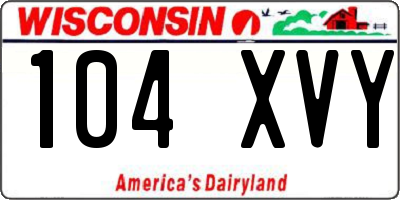 WI license plate 104XVY