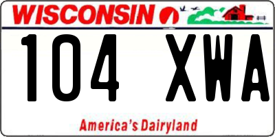 WI license plate 104XWA
