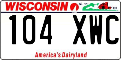 WI license plate 104XWC