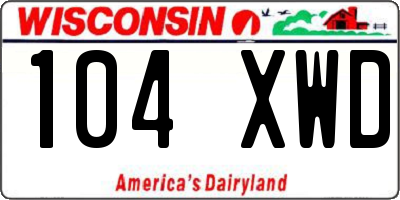 WI license plate 104XWD