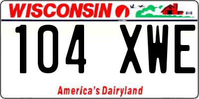 WI license plate 104XWE