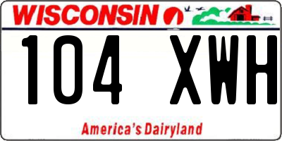 WI license plate 104XWH