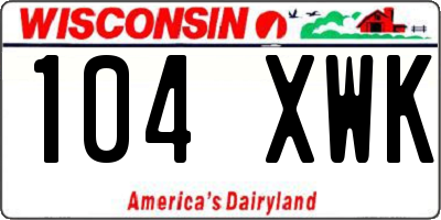 WI license plate 104XWK