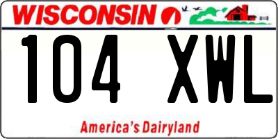 WI license plate 104XWL