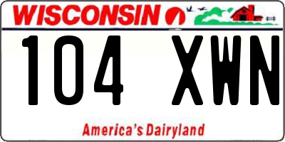 WI license plate 104XWN