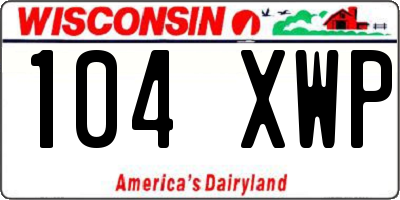 WI license plate 104XWP