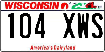WI license plate 104XWS