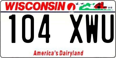 WI license plate 104XWU