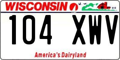 WI license plate 104XWV