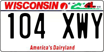 WI license plate 104XWY