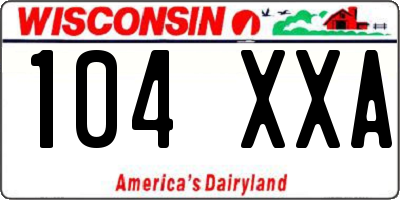 WI license plate 104XXA