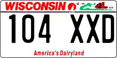 WI license plate 104XXD