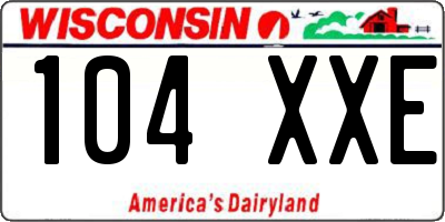 WI license plate 104XXE