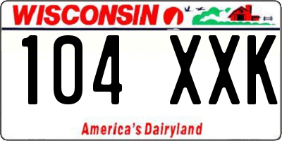 WI license plate 104XXK