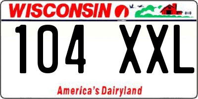 WI license plate 104XXL
