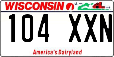 WI license plate 104XXN