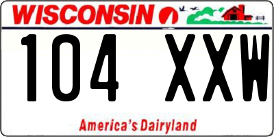 WI license plate 104XXW