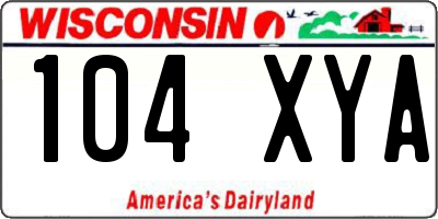 WI license plate 104XYA