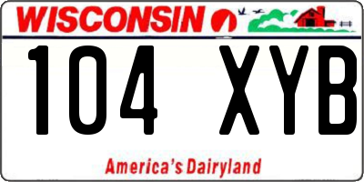 WI license plate 104XYB