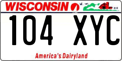 WI license plate 104XYC