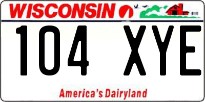 WI license plate 104XYE