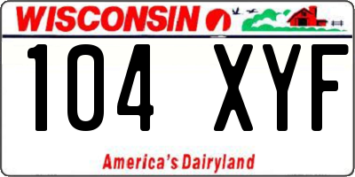 WI license plate 104XYF