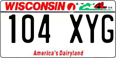 WI license plate 104XYG