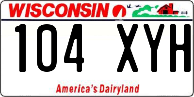 WI license plate 104XYH