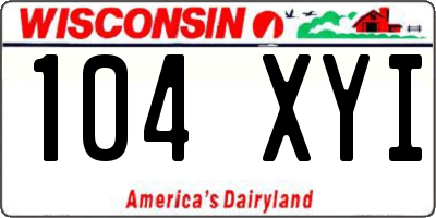 WI license plate 104XYI